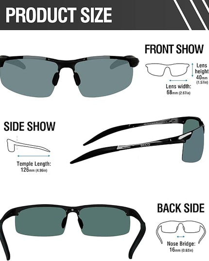 DUCO Mens Sports Polarized Sunglasses UV Protection Sunglasses for Men 8177s