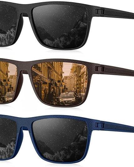 KALIYADI Polarized Sunglasses for Men, Lightweight Sun Glasses with UV Protection for Driving Fishing Golf