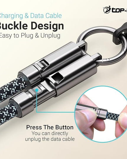 TOP-UP Lanyard – Cell Phone Strap with 240W USB C Charging & Data Cable – Durable Travel Essentials for iPhone 17/16/15