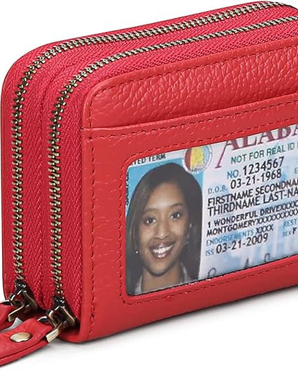 GOIACII Small Genuine Leather Wallet for Women, RFID Blocking Credit Card Holder Wallet