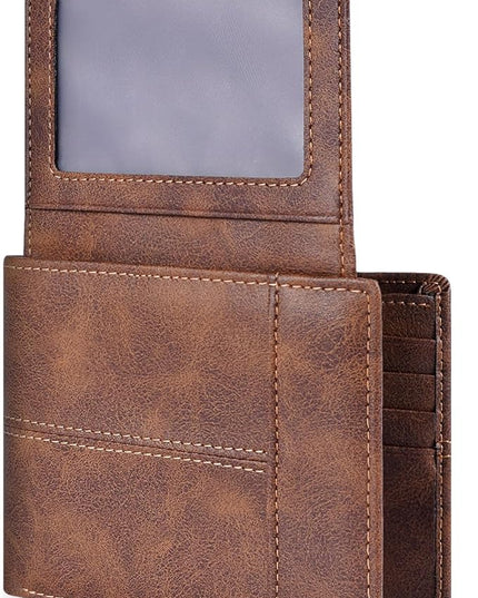 Swallowmall Leather Wallet for Mens Genuine Leather RFID Blocking Bifold Wallets with 2 ID Windows 13 Card Slots