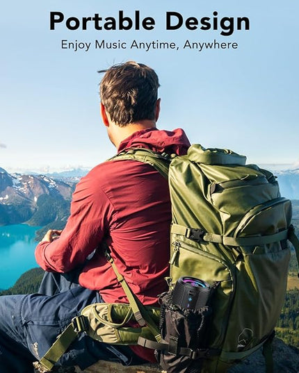 Portable Bluetooth Speaker with Lights, Bluetooth 5.4 Speaker, Powerful Crystal Clear Sound,All Day Playtime,15W Loud Stereo Sound, IPX7 Waterproof,TWS pairing for Outdoor/Home/Party/Travel,Gift Ideas