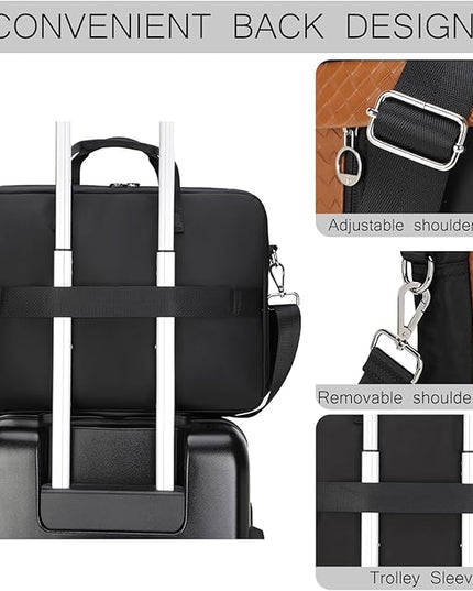 BESMART Slim Laptop Bag 15.6/17.3 Inch Laptop Briefcase for Women, Elegant Waterproof Shoulder Bags, Computer Messenger Bag