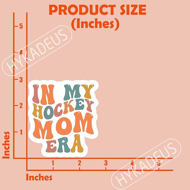 (3Pcs) in My Hockey Mom Era Sticker Hockey Sticker Hockey Decals Waterproof Vinyl Decal for Book, Laptop, Phones, Tumblers, Water Bottles, Hockey Gifts for Mom Mama, 3" x 2.8"