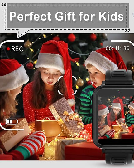 Phyulls Smart Watch for Kids, Smart Watch Toys with 39 Games Camera Video Recorder Music Alarm Calculator Calendar Flashlight Stopwatch Pedometer Gift Toys for 3-12 Years Old Boys and Girls (Black)