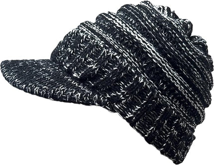 XYIYI Beanie Tail Winter Warm Knit Messy High Bun Ponytail Hats Visor Beanie Cap