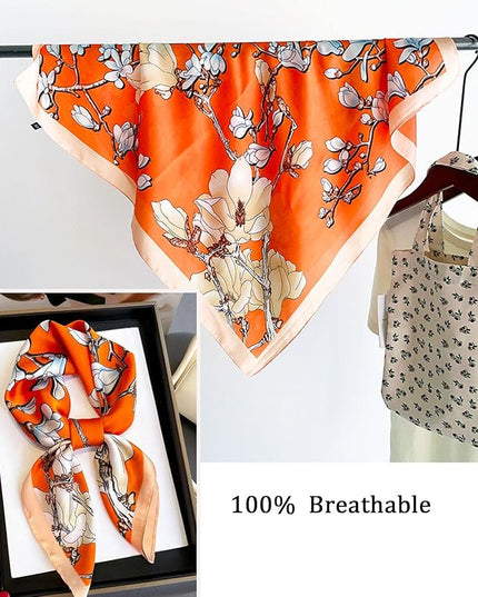 Dailyacc Hair Bandanas Scarf For Women Lightweight Fashion Neck Silk Satin Head Scarves For Sleeping Handbags Scarf