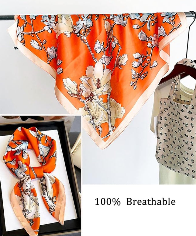 Dailyacc Hair Bandanas Scarf For Women Lightweight Fashion Neck Silk Satin Head Scarves For Sleeping Handbags Scarf