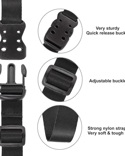 Ayaport Utility Straps with Buckle 48" Quick-Release Adjustable Nylon Straps Black 4 Pack