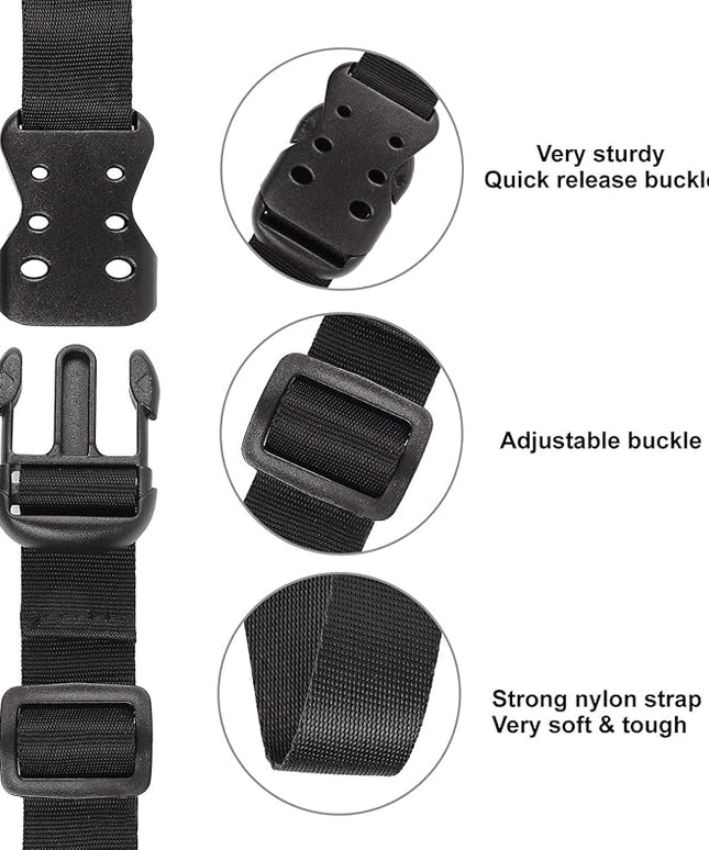 Ayaport Utility Straps with Buckle 48" Quick-Release Adjustable Nylon Straps Black 4 Pack