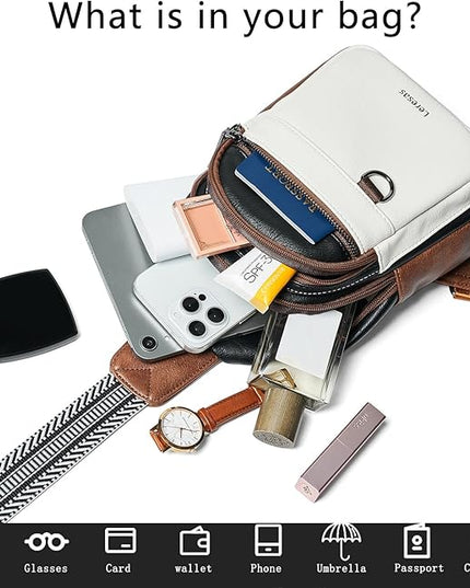 7L Sling Bag for Women Men Vegan Leather Crossbody Bags Fanny Pack Purse Backpack Over Shoulder Bag Travel Anti Theft