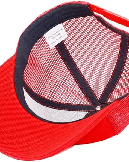 Mesh Snapback Hat (M/L/XL/XXL) - Blank Structured Men's Trucker Hats-Baseball Caps - Adjustable Ball Cap