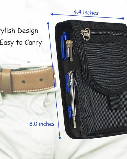 Belt Tool Pouch,Tactical Utility Pouch, Heavy-Duty Nylon EDC Multitool Organizer,Cell Phone Holder, Multi-Pockets Tool Holster Sheath Bag for Electricians Handymen Work Maintenance Dailylife Hiking