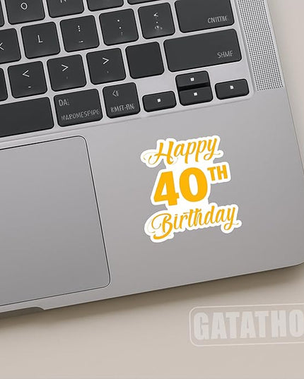 (3Pcs) Happy 40th Birthday Sticker – Cheers to 40 Years Stickers Waterproof Vinyl Decals for Forty Birthday Gifts, Water Bottles, Scrapbooks, Journals, 3 x 2.9 inch