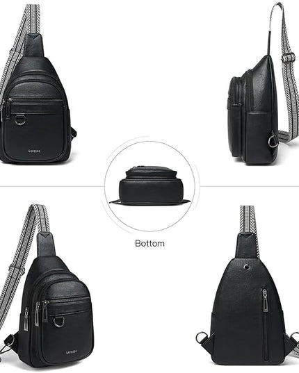 7L Sling Bag for Women Men Vegan Leather Crossbody Bags Fanny Pack Purse Backpack Over Shoulder Bag Travel Anti Theft