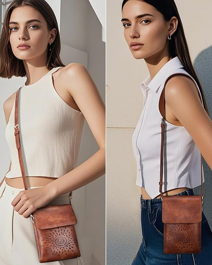 APHISON Small Crossbody Bags for Women Trendy, Leather Phone Wallet Purses Handbags Card Slots with Adjustable Strap