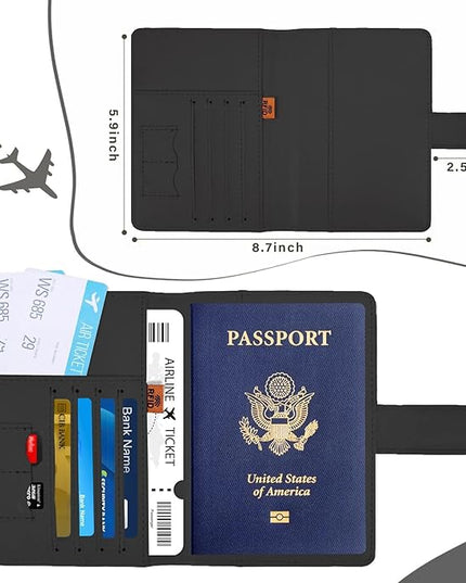 COSHAYSOO Personalized RFID Passport Holder for Travel Women Passports Cover Case Air Essentials Airplane Flight Accessories Airline Plane Flying Must Haves Christmas Gifts for Woman Travelers Vintage