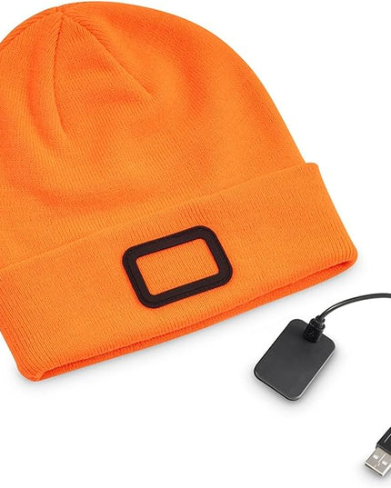 POWERCAP LED Hat Light 150 Lumens Rechargeable Fleece Beanie with Bright Built-in Headlamp Waterproof LED Warm One Size Cap