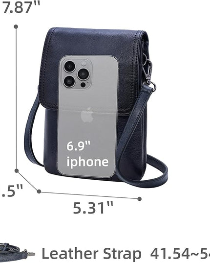 Iswee Leather Crossbody Bags for Women RFID Blocking Cell Phone Purse Small Anti-Theft Zippered with Card slots