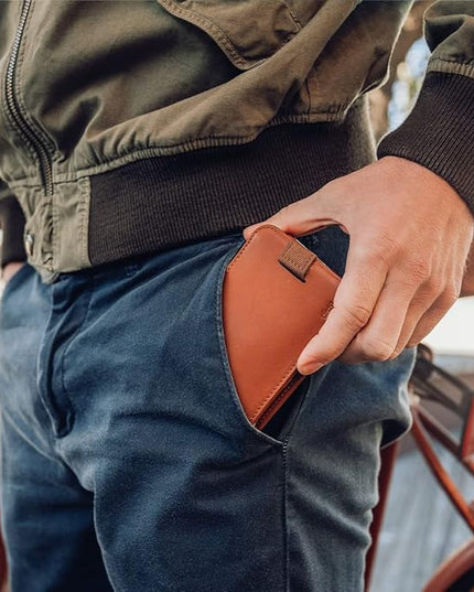 Distil Union Wally Bifold 5.0 RFID Wallet with ID Window - Slim Bifold Wallet for Men with Money Clip, Premium Leather – Minimalist RFID Card Holder - Holds 14 Cards & 30 Bills - Brown