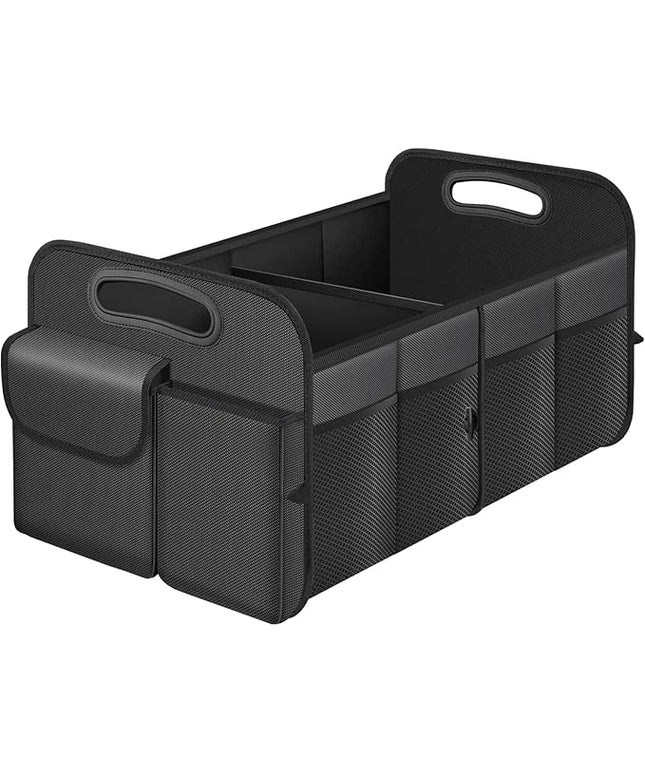 Trunk Organizer, Collapsible Waterproof Multi-Compartment Trunk Organizer for SUVs & Sedans, Car Storage with Reinforced Handles, Car Accessories for Women and Men, 52L