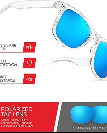 Retro Rewind Polarized Sunglasses for Men and Women - UV Protection Classic Sun Glasses