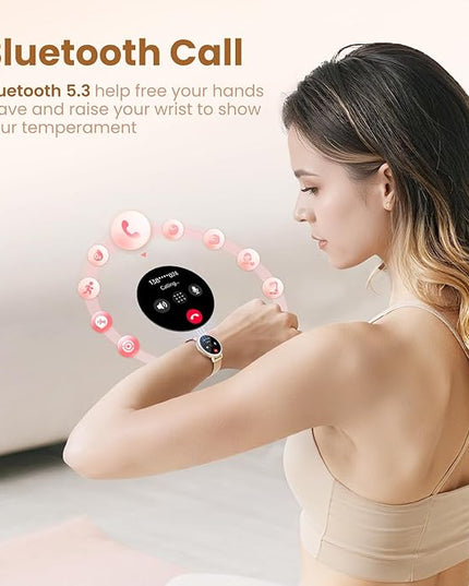 KEEPONFIT Smart Watches with Bluetooth Calls(Answer&Make) for Android/iPhone, 1.27’’ Touch Screen with IP68 Waterproof Activity for Women/Men, Pedometer with 100+ Sports Model/Heart Rate/SpO2 Monitor