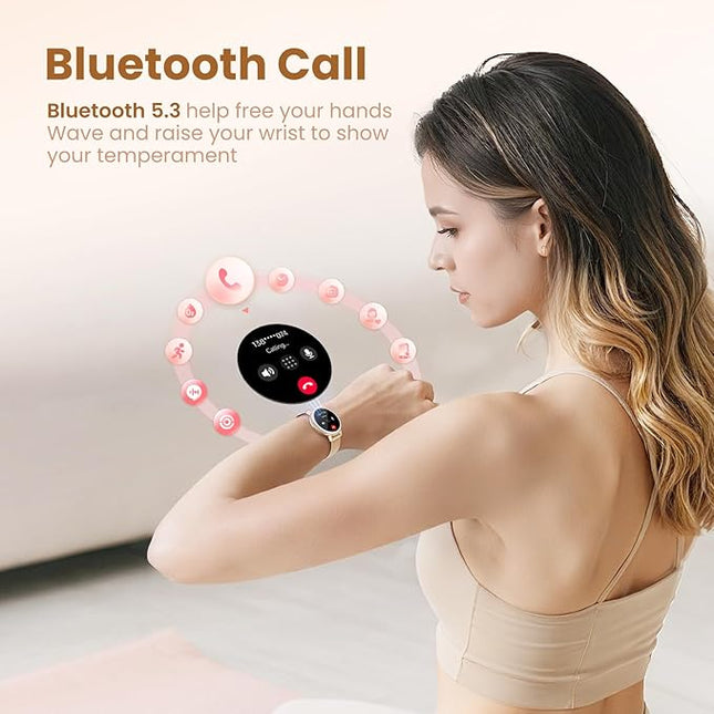 KEEPONFIT Smart Watches with Bluetooth Calls(Answer&Make) for Android/iPhone, 1.27’’ Touch Screen with IP68 Waterproof Activity for Women/Men, Pedometer with 100+ Sports Model/Heart Rate/SpO2 Monitor