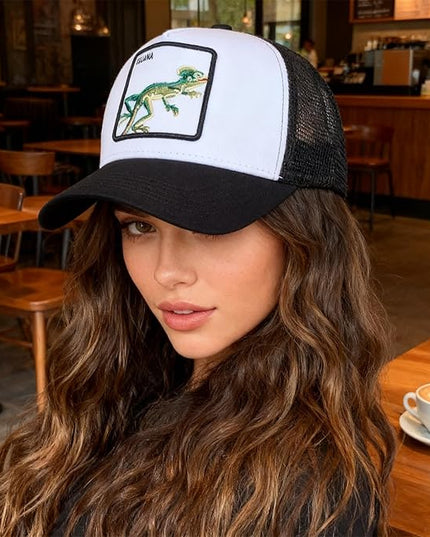 Classic Unisex Various Animal Series Embroidery Farm Adjustable Mesh Snapback Trucker Hat