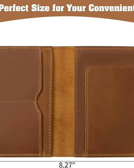 Jack&Chris Leather Passport Holder, Handmade Passport cover, Travel Wallet Cover Case for Men and Women, Leather Travel Documents Organizer Protector, JC107