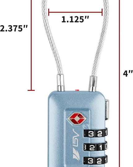 TSA Accepted Luggage Travel Lock, Set-Your-Own Combination Lock for School Gym Locker, Luggage Suitcase Baggage Locks, Filing Cabinets, Toolbox, Case Arctic Blue, 2 Pack (Limited Edition)