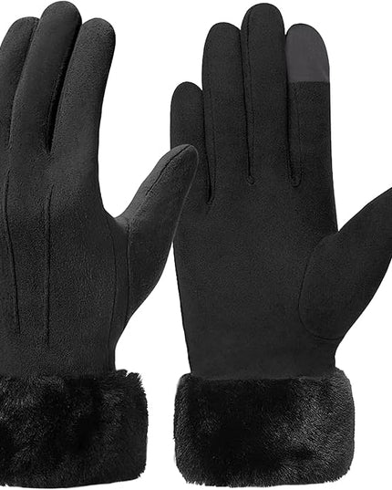 Vagasi Winter Gloves for Women, Touch Screen Cold Weather Thermal Warm Windproof Gloves, Soft Thick Fleece Lining Glove