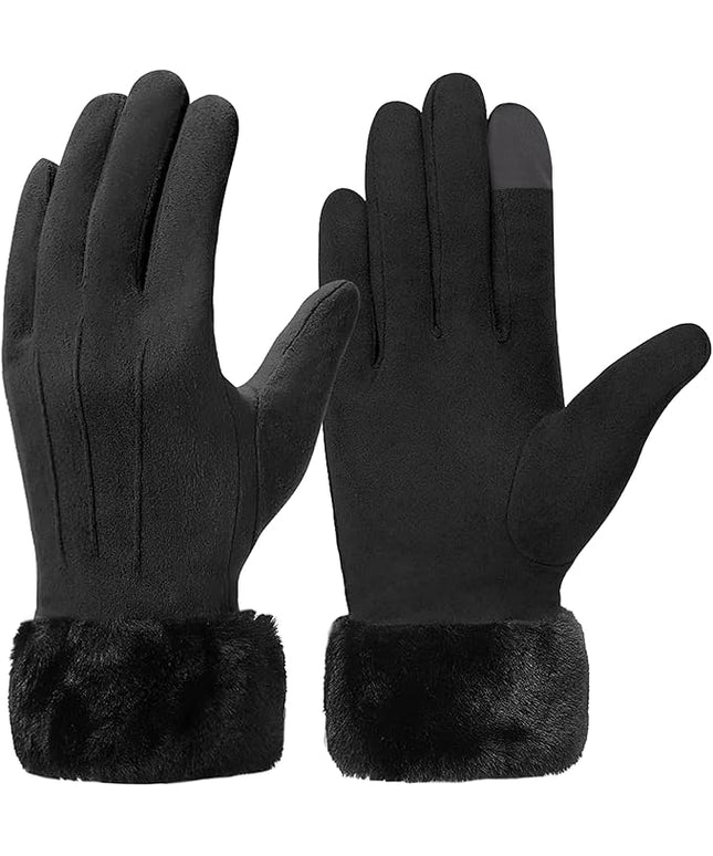 Vagasi Winter Gloves for Women, Touch Screen Cold Weather Thermal Warm Windproof Gloves, Soft Thick Fleece Lining Glove