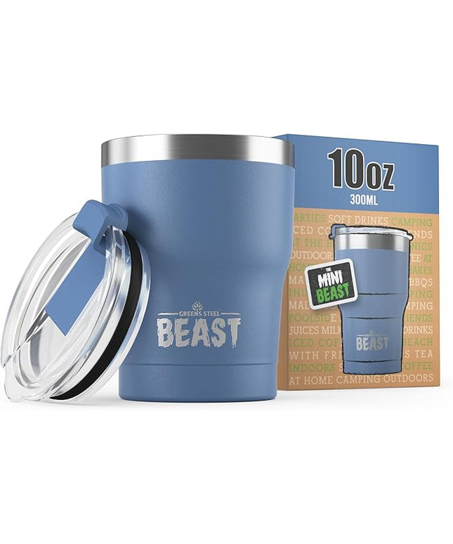 Beast 10 oz Tumbler Stainless Steel Vacuum Insulated Coffee Ice Cup Double Wall Travel Flask (Stormy Sky)