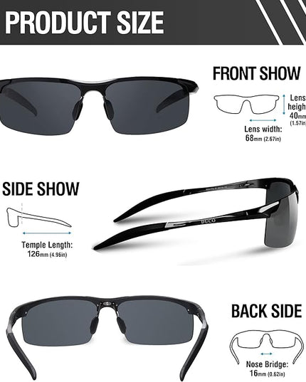 DUCO Mens Sports Polarized Sunglasses UV Protection Sunglasses for Men 8177s