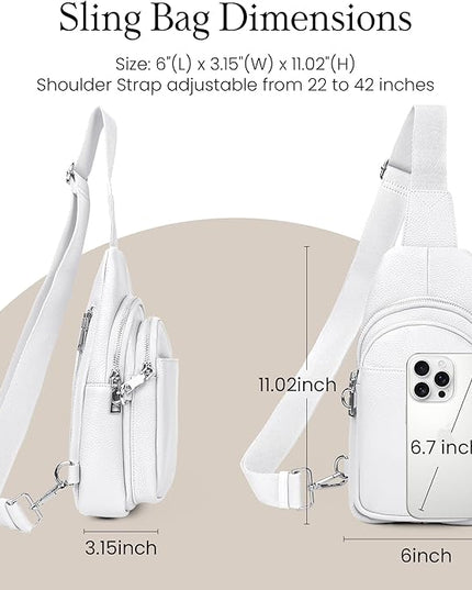 befen Genuine Leather Small Sling Bag for Women Anti-Theft Crossbody Chest Bags Fanny Packs for Travel with RFID Card Slots