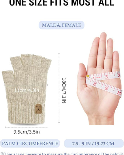 Fingerless Gloves Half Finger Winter Warm Knitted Gloves Working Running Biking Driving for Men and Women