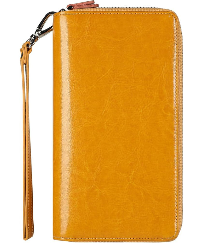 Lavemi Small Compact Women Wallet RFID Blocking Genuine Leather Bifold Purse with ID Windows