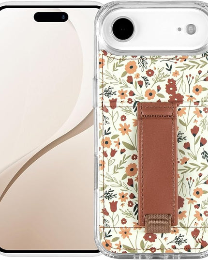 Walli Cases for iPhone 17 Air Case Aesthetic Wallet Phone Case Card Holder, Securely Holds up to 2 Cards - Cute, Trendy Phone Cover for Women, fits iPhone 17 Air, with Kickstand & Finger Strap