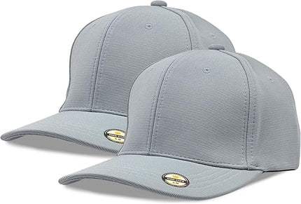 [2 Pack] Hybrid Stretch-Fitted Trucker Cap, Baseball Cap with Air Mesh