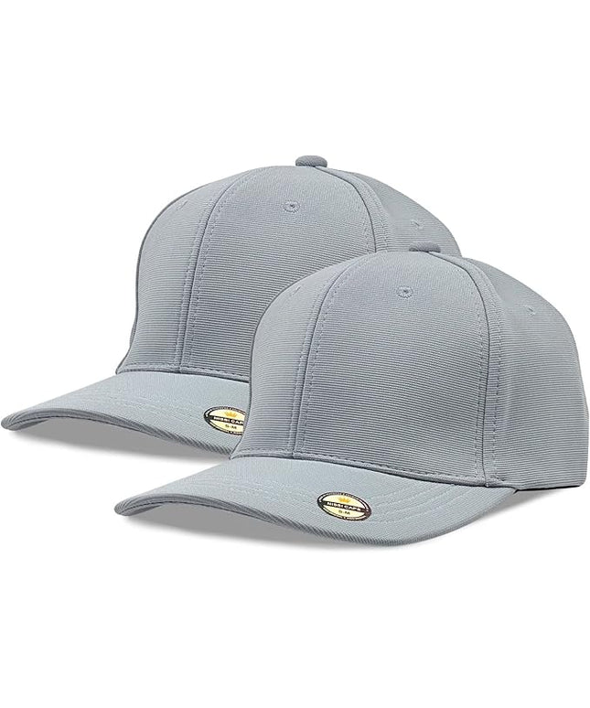 [2 Pack] Hybrid Stretch-Fitted Trucker Cap, Baseball Cap with Air Mesh