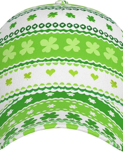 St. Patrick's Day Lucky Shamrock Hat Adjustable Irish Green Clover Baseball Cap Trucker Hat for Men Women
