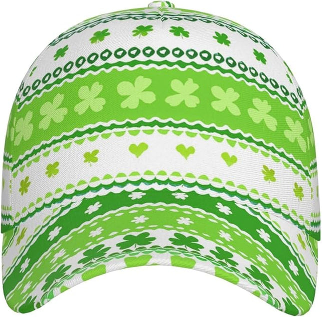 St. Patrick's Day Lucky Shamrock Hat Adjustable Irish Green Clover Baseball Cap Trucker Hat for Men Women