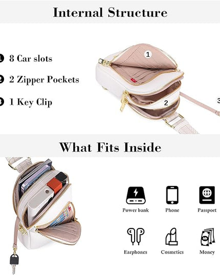 INICAT RFID Blocking Sling Bag Anti Theft Crossbody Bags Women Valentine's Day Gifts Travel Purses Vegan Leather