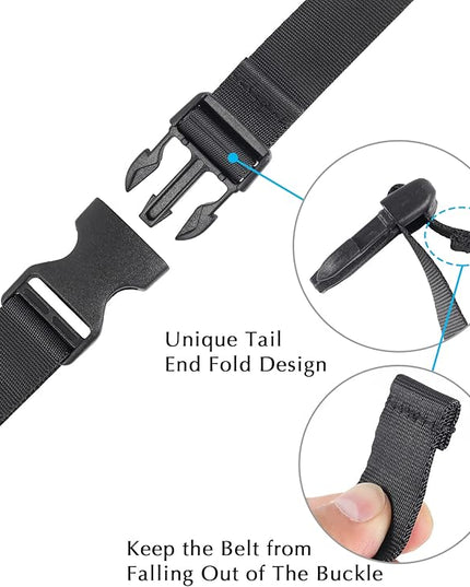 Vigorport Utility Straps Quick Release Nylon Backpack Accessory Bag Strap,Adjustable for Hiking,Travel,Outdoor Sports-4 Pack (Black, 1" W-48 L)