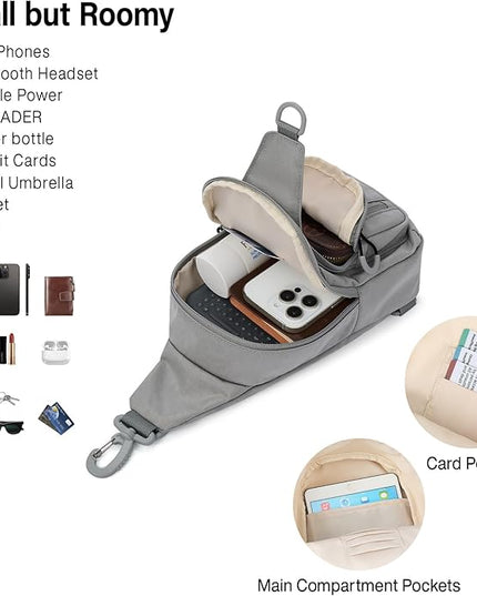 Hanke Crossbody Sling Bag for Women Men, Small & Large Casual Cross Body Sling Bags, Chest Bag for Outdoor Hiking Travel