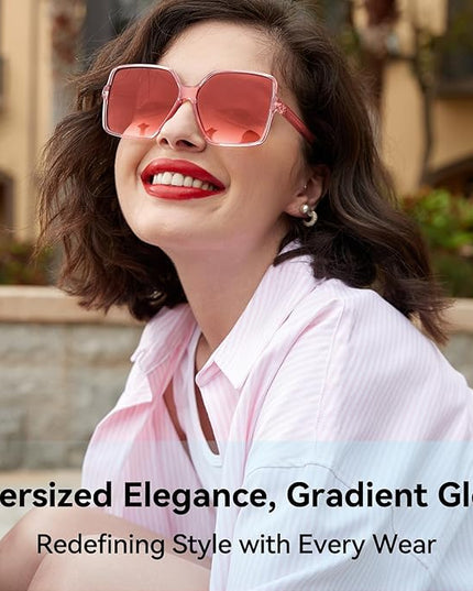 Dollger Oversized Square Sunglasses for Women Big Large Wide Fashion Shades for Men UV Protection Unisex