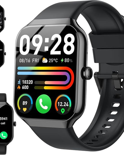 Smart Watch(Answer/Make Call), 1.96" HD Smartwatch for Men Women, 2025 Fitness Watch with 110+ Sport Modes/Heart Rate/Sleep Monitor/Pedometer, IP68 Waterproof Fitness Activity Tracker for Android iOS