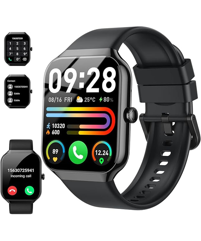 Smart Watch(Answer/Make Call), 1.96" HD Smartwatch for Men Women, 2025 Fitness Watch with 110+ Sport Modes/Heart Rate/Sleep Monitor/Pedometer, IP68 Waterproof Fitness Activity Tracker for Android iOS