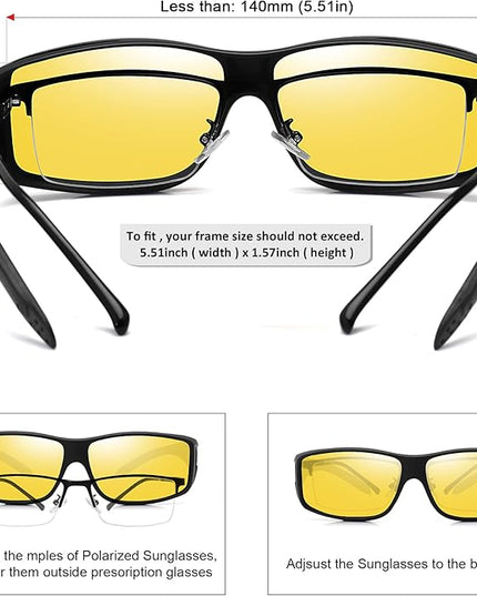 MEETSUN Fit Over Glasses Sunglasses for Men Women,Wrap Around Sunglasses Polarized UV400 Protection